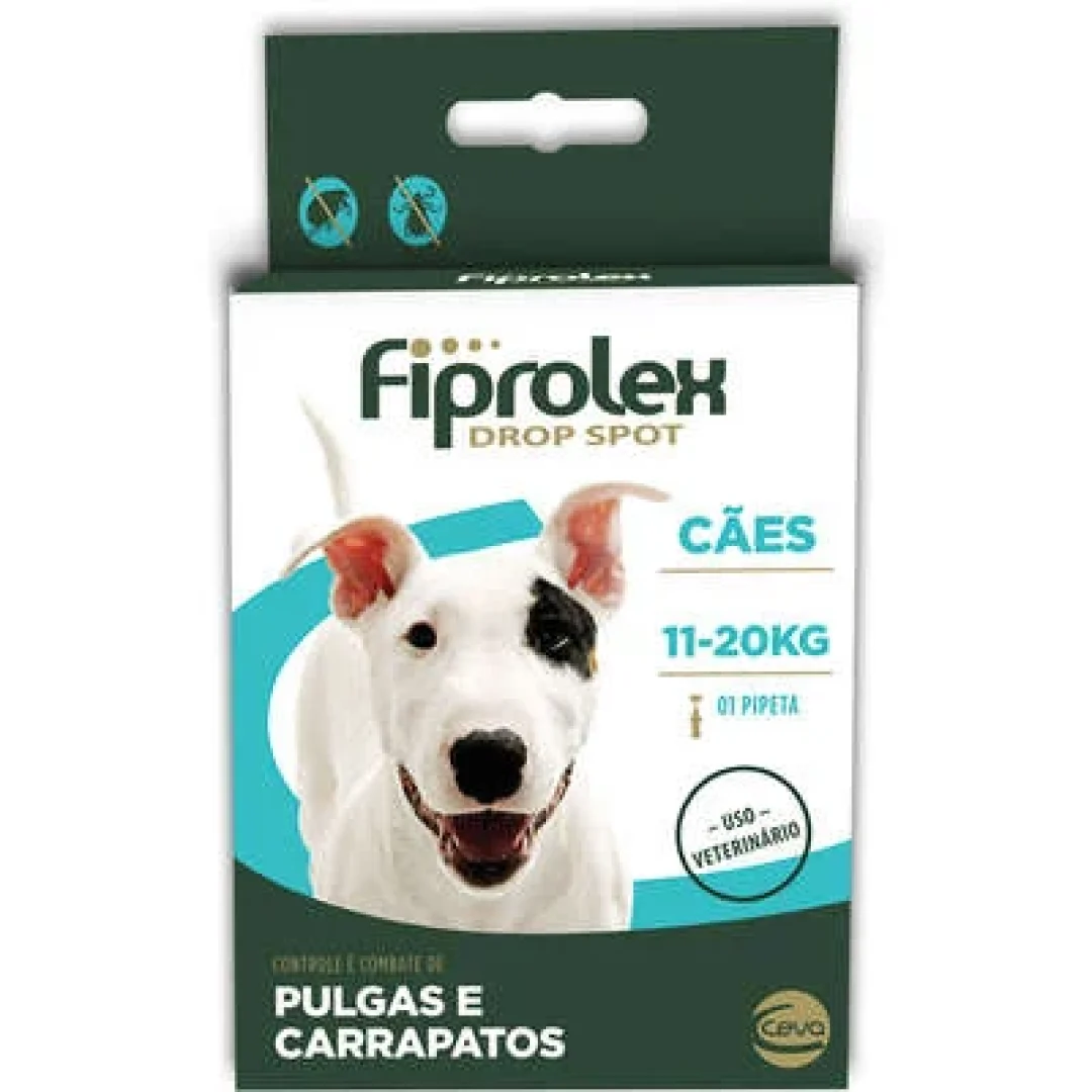Antipulgas e Carrapatos Fiprolex Ceva Drop Spot de 1,34mL para Cachorros de 11kg a 20Kg
