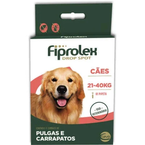 Antipulgas e Carrapatos Fiprolex Ceva Drop Spot de 2,68mL para Cachorros de 21kg a 40Kg