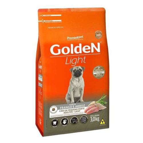 Racao-Golden-Premium-Especial-Mini-Bits-Light-Porte-Pequeno-Frango-e-Arroz-3kg