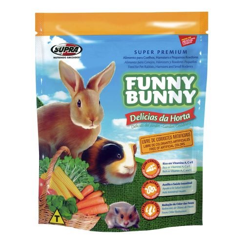 Racao-Supra-Funny-Bunny-Delicias-da-Horta-Coelhos-Hamster-e-Outros-Pequenos-Roedores-500g