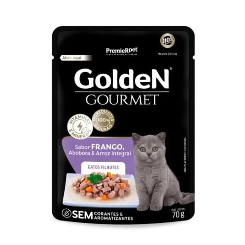 Ração Úmida Golden Gourmet para Gatos Filhotes Sabor Frango 70g
