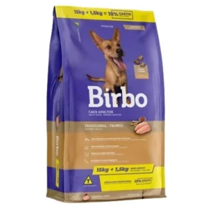 Ração Birbo Premium Tradicional Adulto Raças Medias e Grandes Frango 15kg +1,5kg